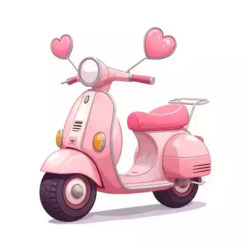 Stylized 3D Valentine Scooter Model