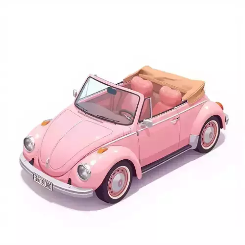Stylized 3D Valentine Convertible Car Model