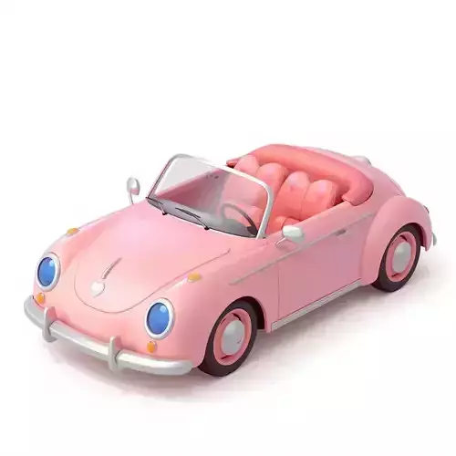 Stylized 3D Valentine Convertible Car Model