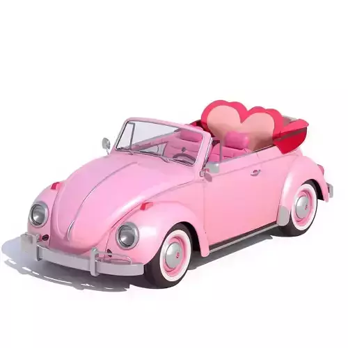 Stylized 3D Valentine Convertible Car Model