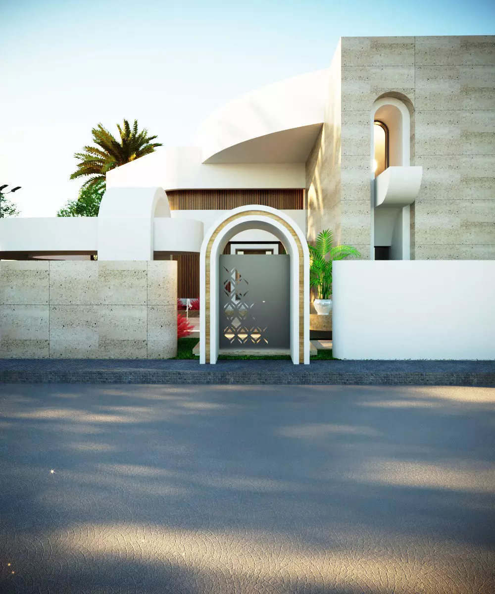 3d model Modern Neoclassical Two-Story House Low-poly 3D model