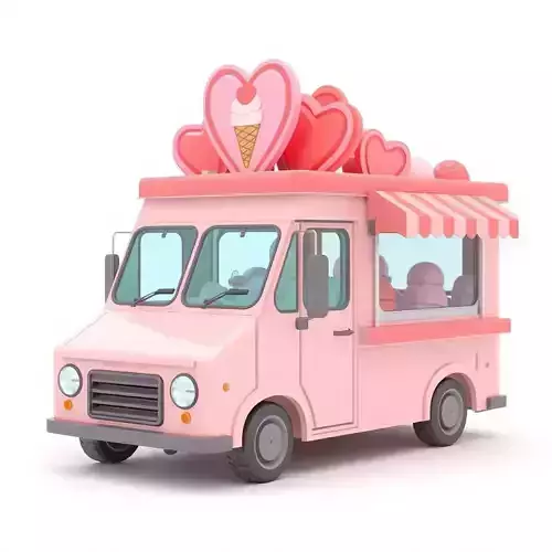 Stylized Valentine  Convertible Car