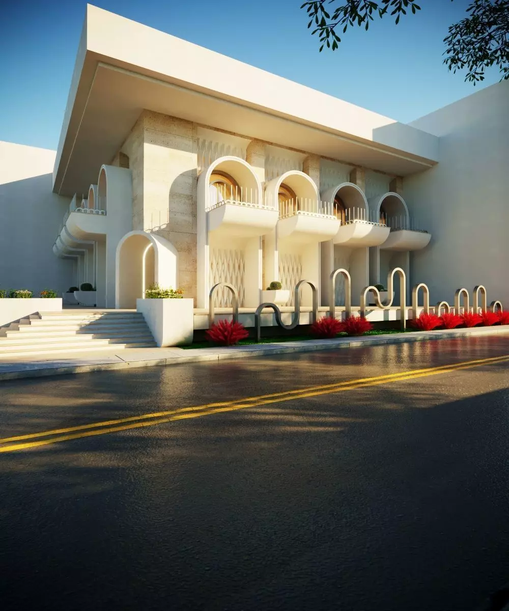 3D Architectural Model Islamic Bank Low-poly 3D model