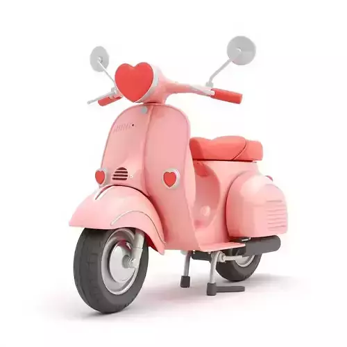 Stylized 3D Valentine   Motorcycle Model