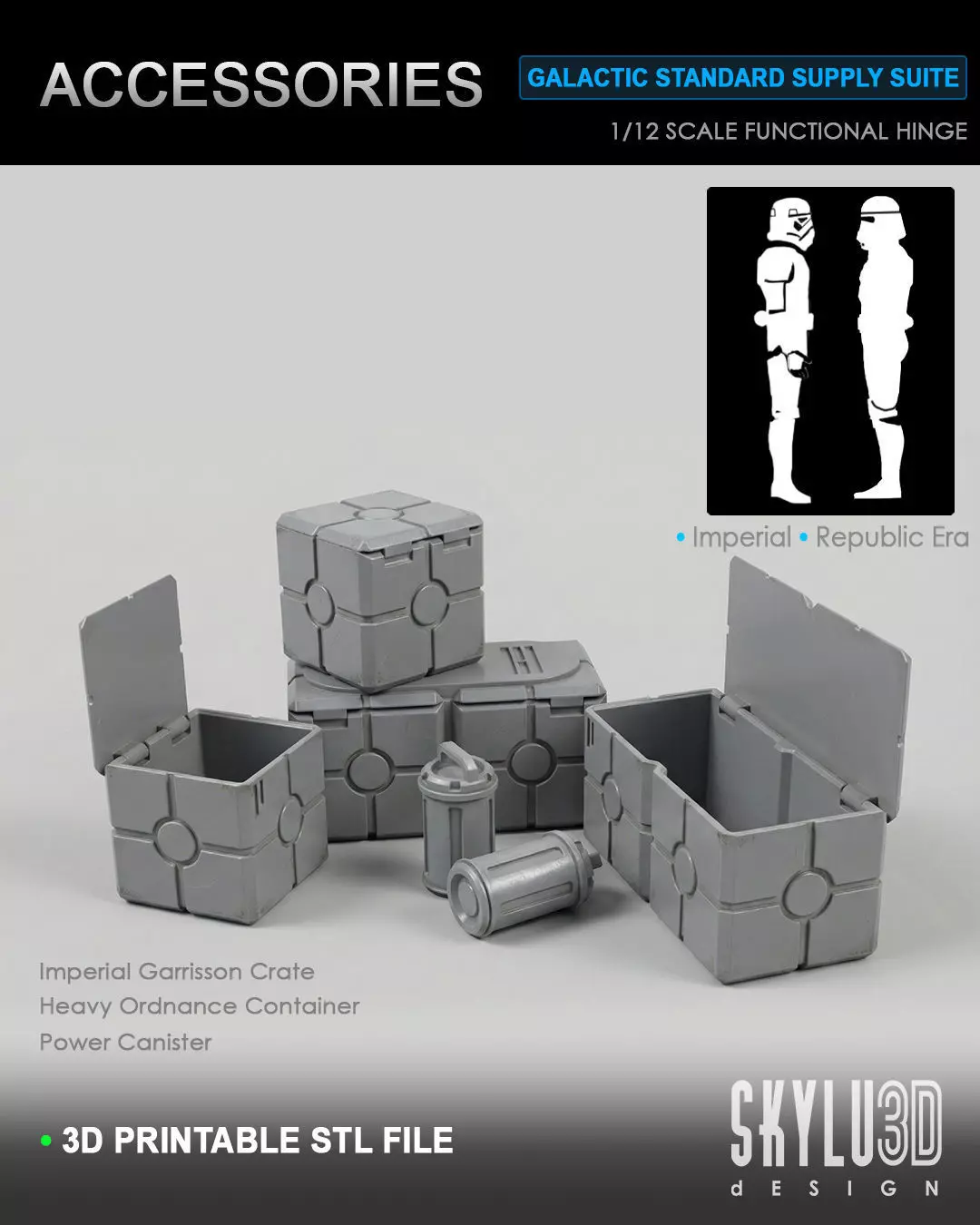 Imperial Crates Figure Dioramas Bundle STL 3D print model