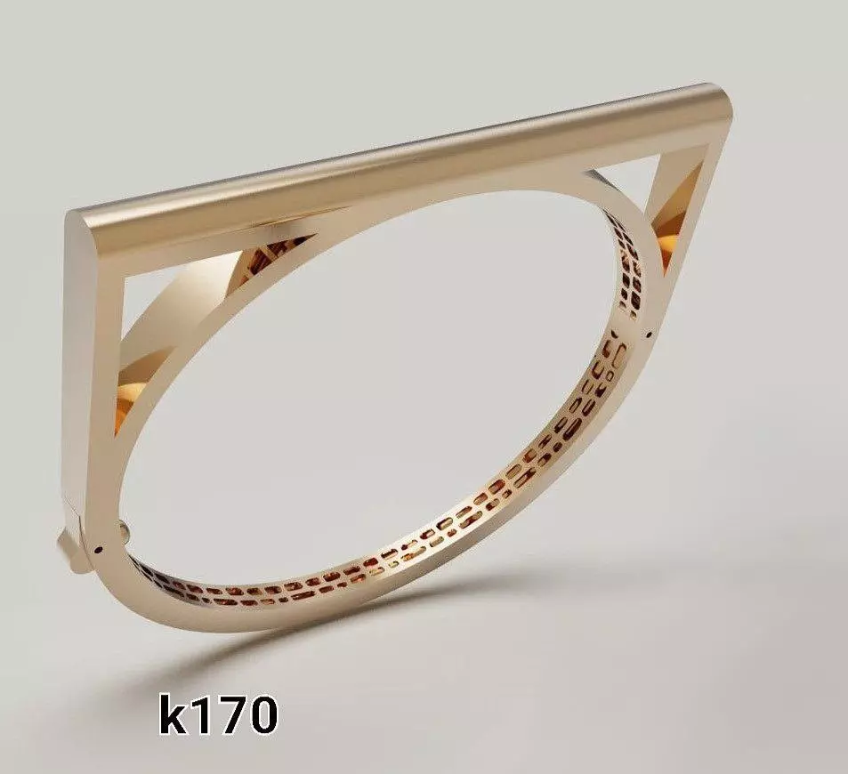 Minimal Architectural Closed Bangle Bracelet 3D print model