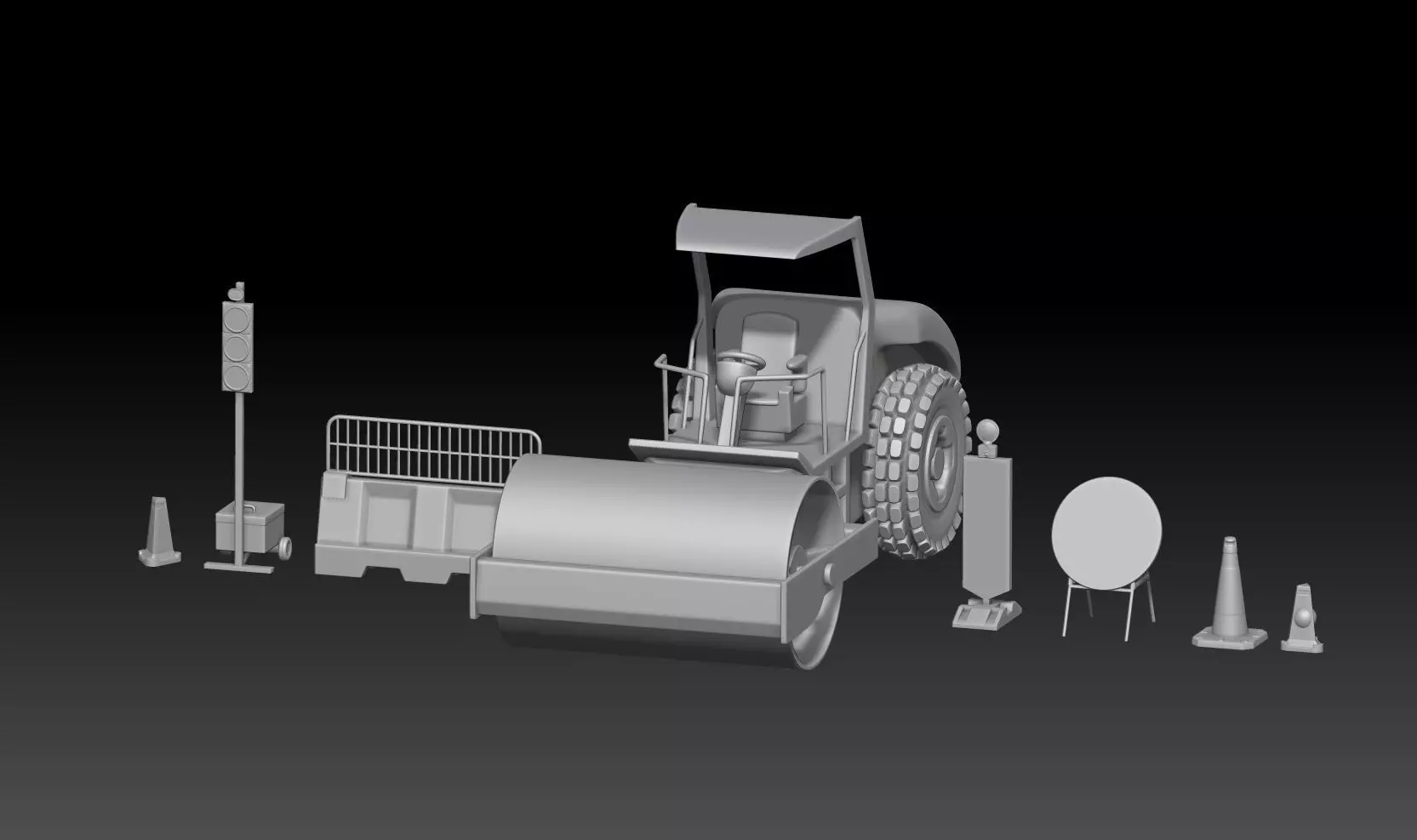 road workers props 3D print model