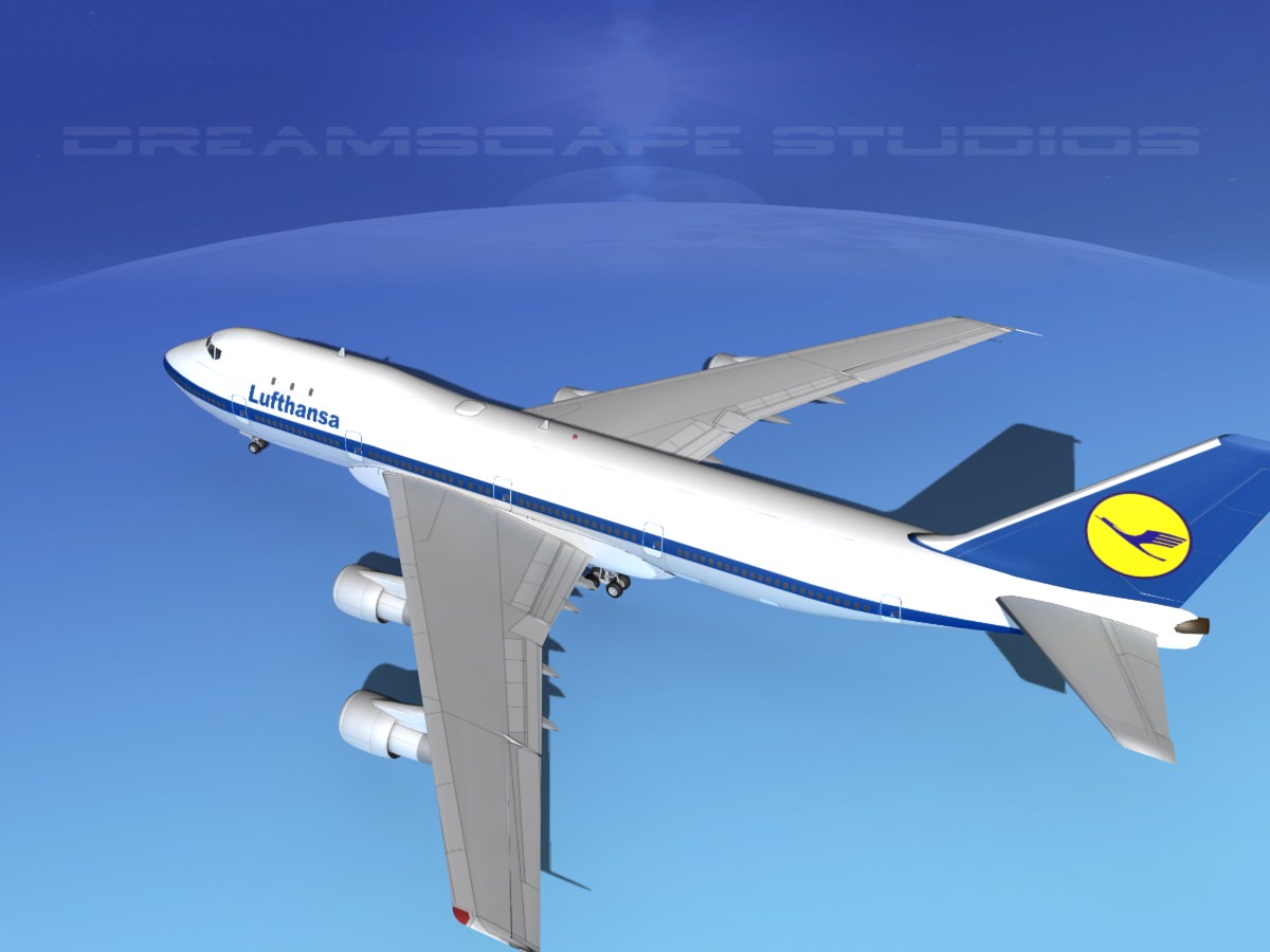 Boeing 747-100 Lufthansa 3D model_8
