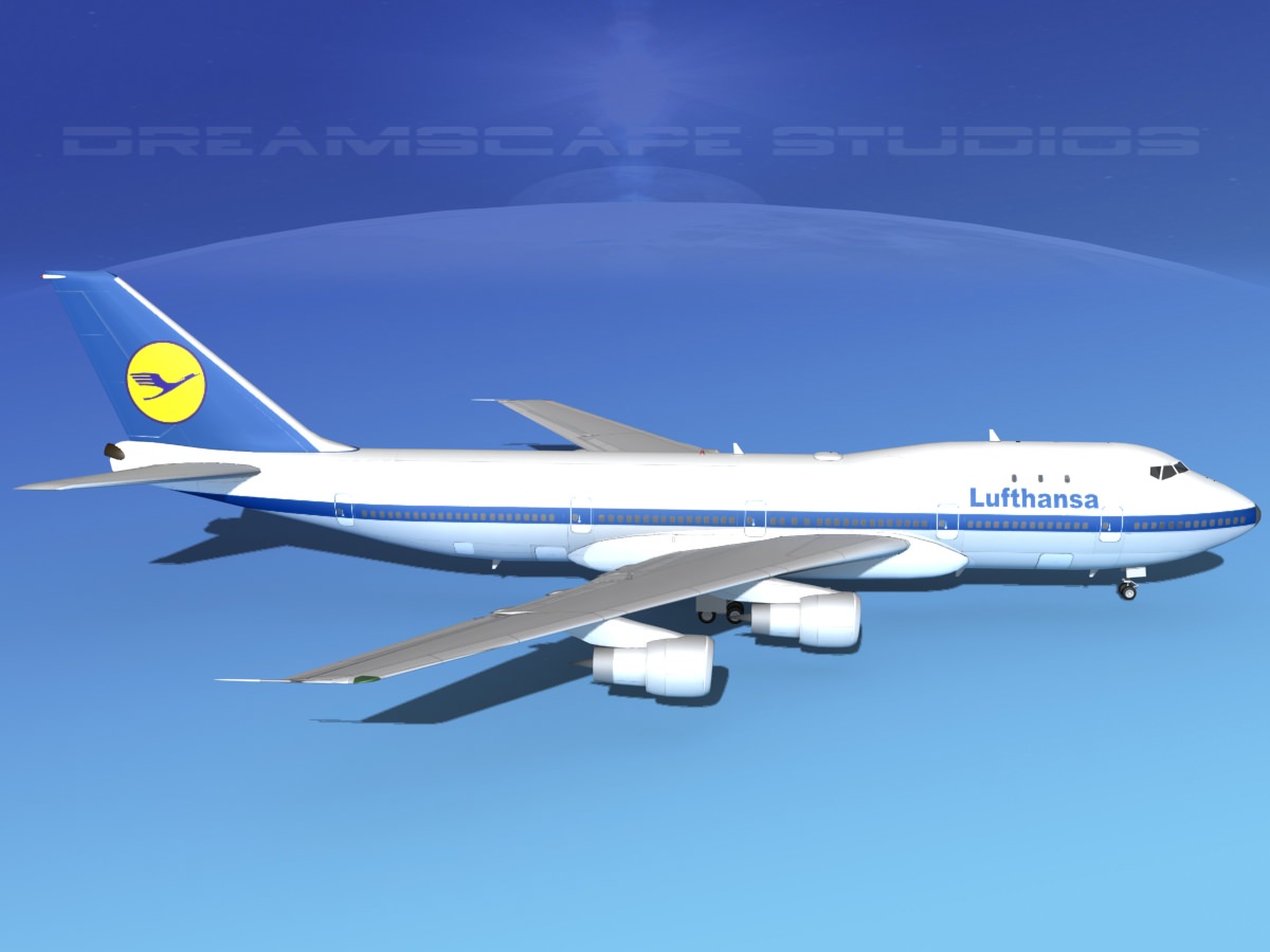 Boeing 747-100 Lufthansa 3D model_4