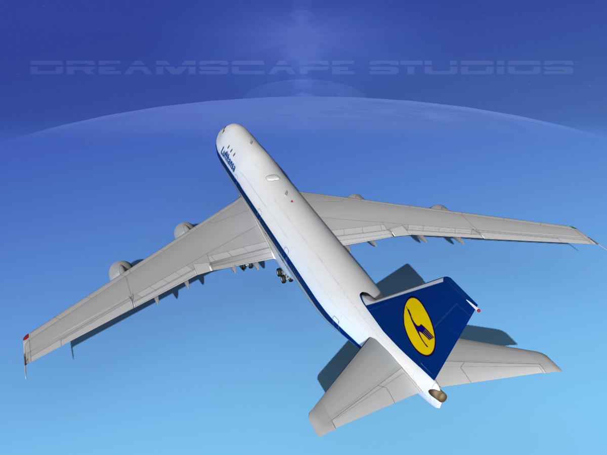 Boeing 747-100 Lufthansa 3D model_7