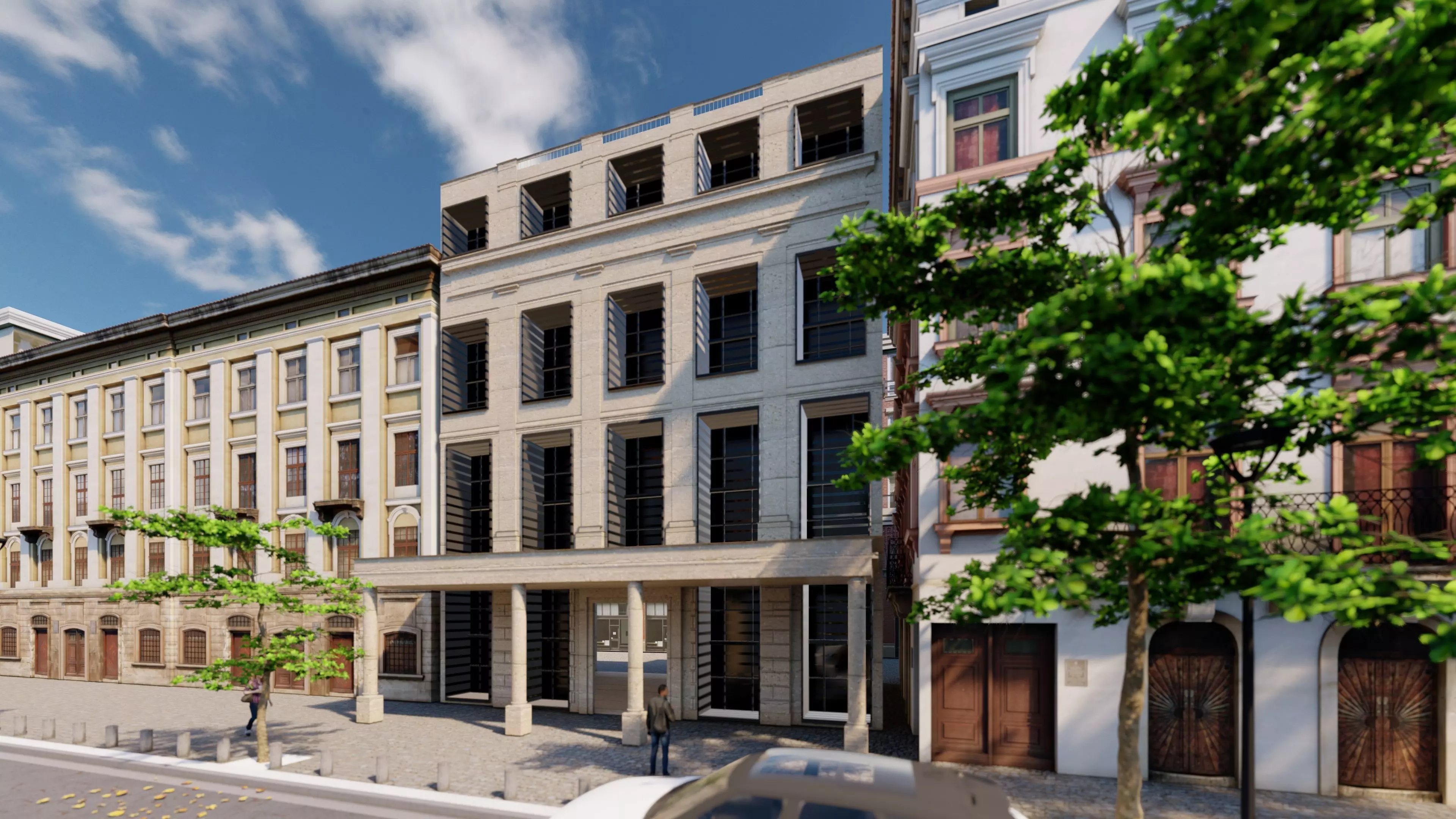 Classic stone facade-Building Classic Facade Element 3D model