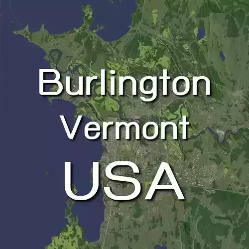 Burlington Vermont USA in 20 km x 20 km - city and urban 3D model