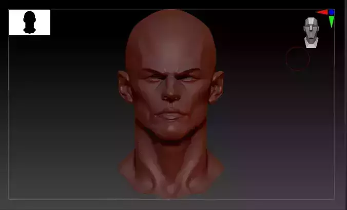 0017 Original High Detail Male facial man Head Art Sculpture 3D model ...