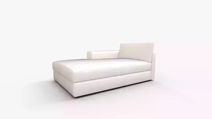 Beta Quartz White Left Chaise 3D model 7