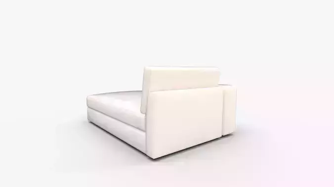 Beta Quartz White Left Chaise 3D model 5