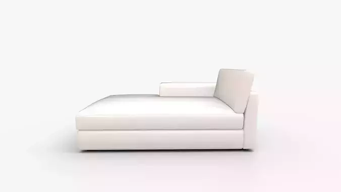 Beta Quartz White Left Chaise 3D model 6