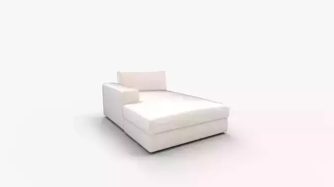 Beta Quartz White Left Chaise 3D model