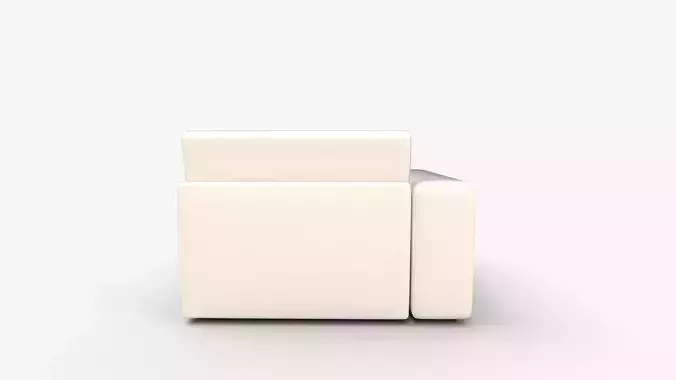 Beta Quartz White Left Chaise 3D model 4