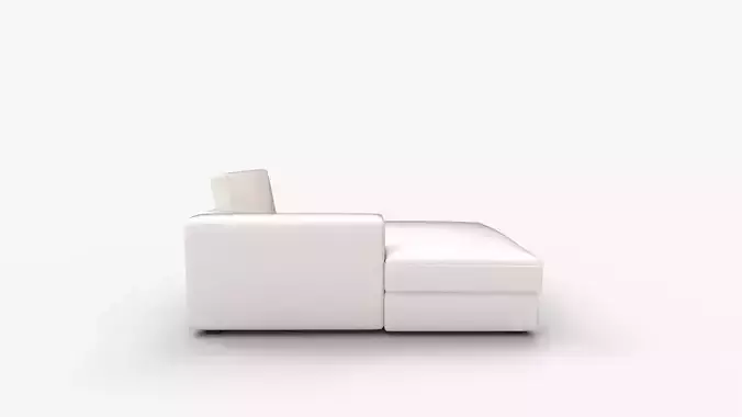 Beta Quartz White Left Chaise 3D model 2