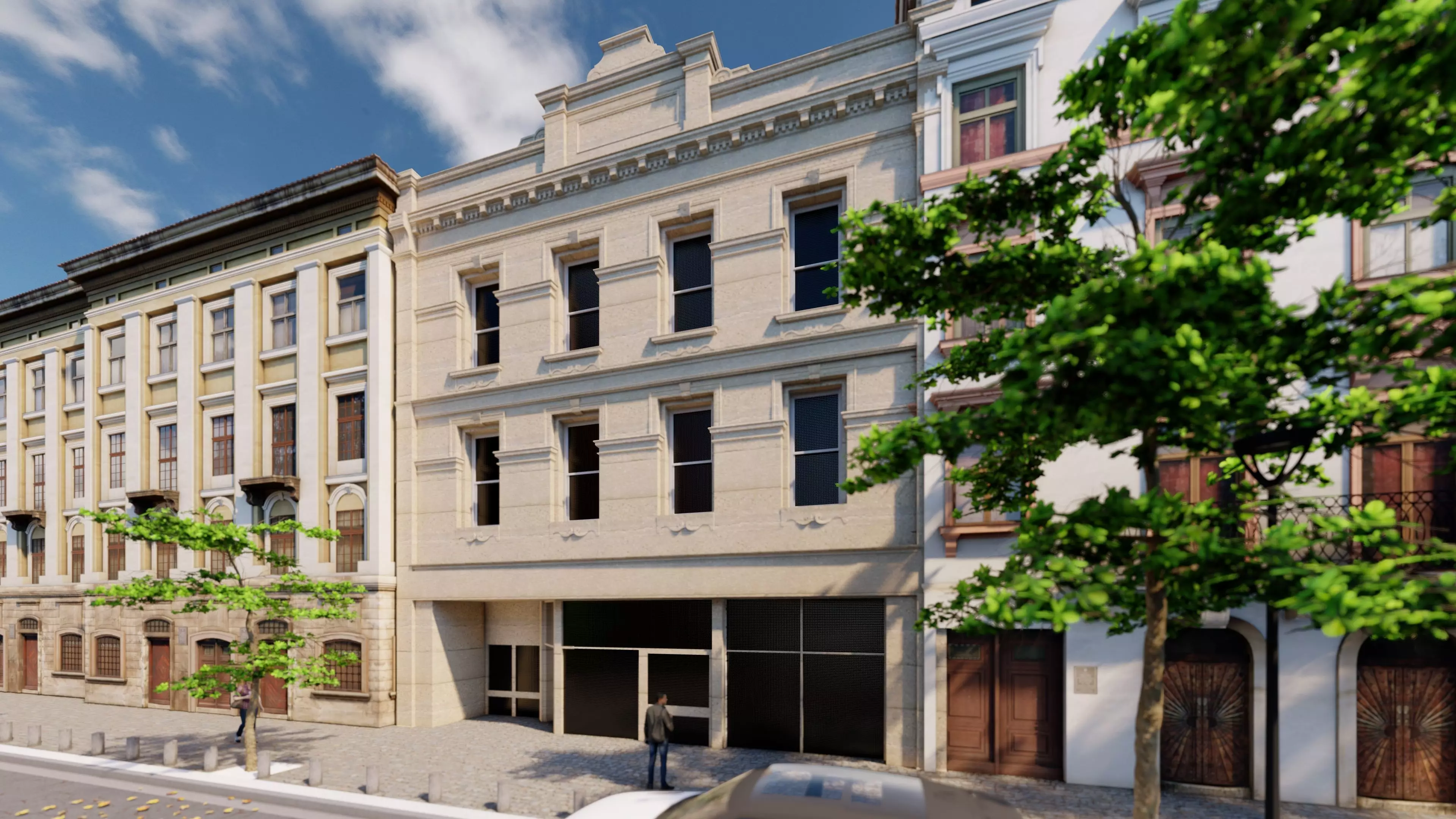 Classic stone facade-Building Classic Facade Element 3D model