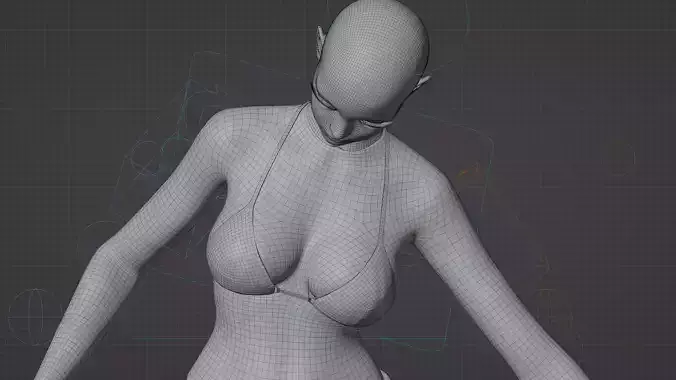 Professional Rigged Female Body Base Quad Topology for editing