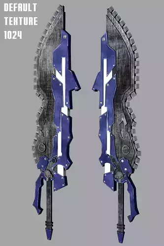 Segmented Blade Fantasy Sword Game Ready Low-poly 3D model