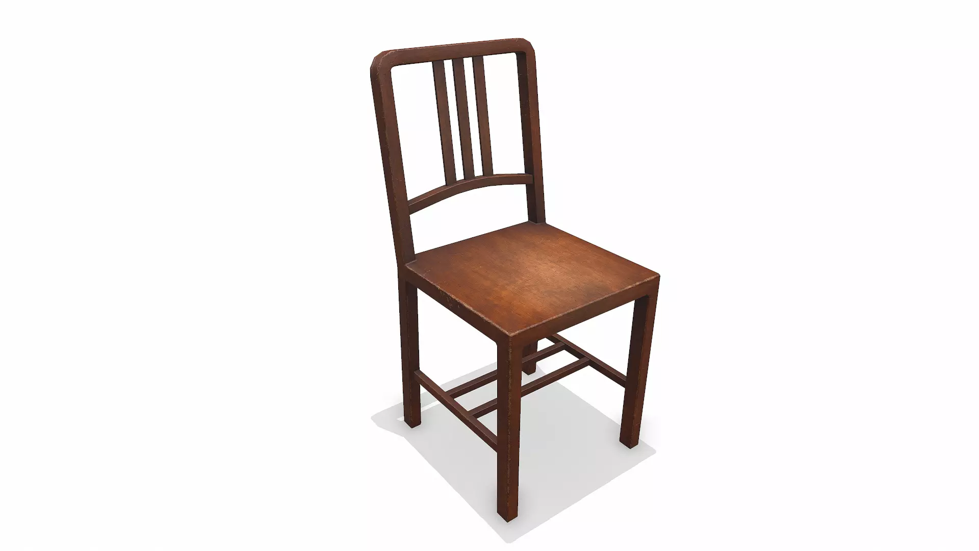 Old Wooden Chair 05 Low-poly PBR Free low-poly 3D model