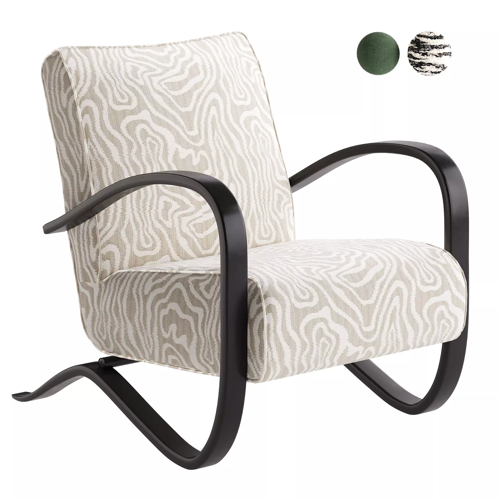 Armchair Jindrich Halabala by Thonet 3D model