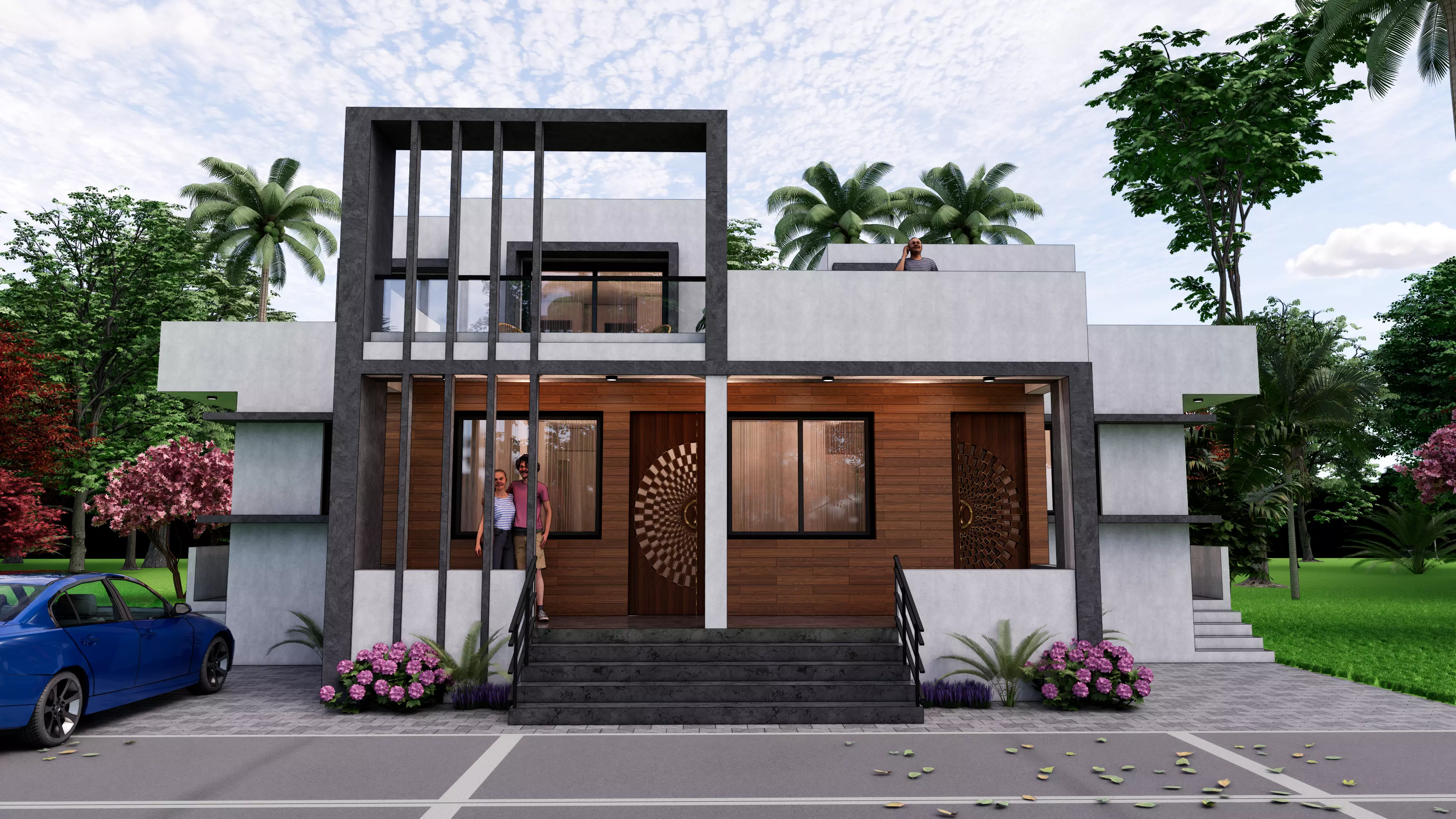 Modern Contemporary Residential House Free 3D model