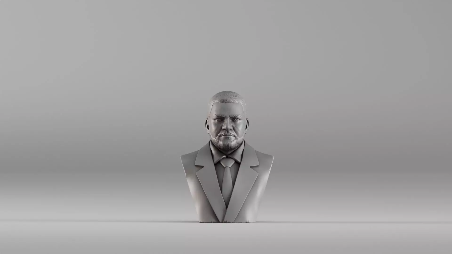 001712 Realistic Male Bust in Suit and Tie 3D Scan 3D print model