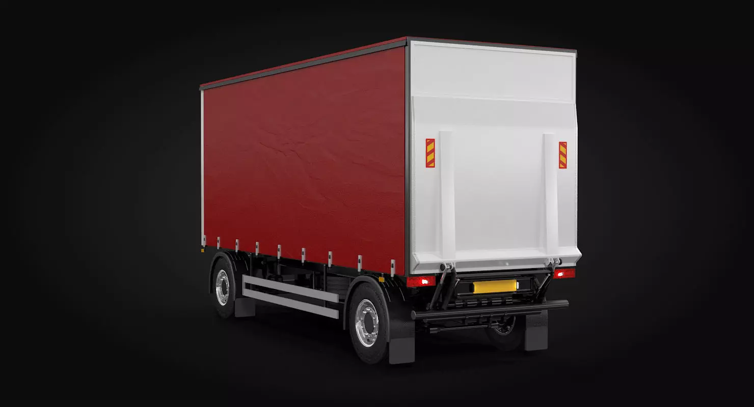 Tautliner 2 Axle Trailer 3D model