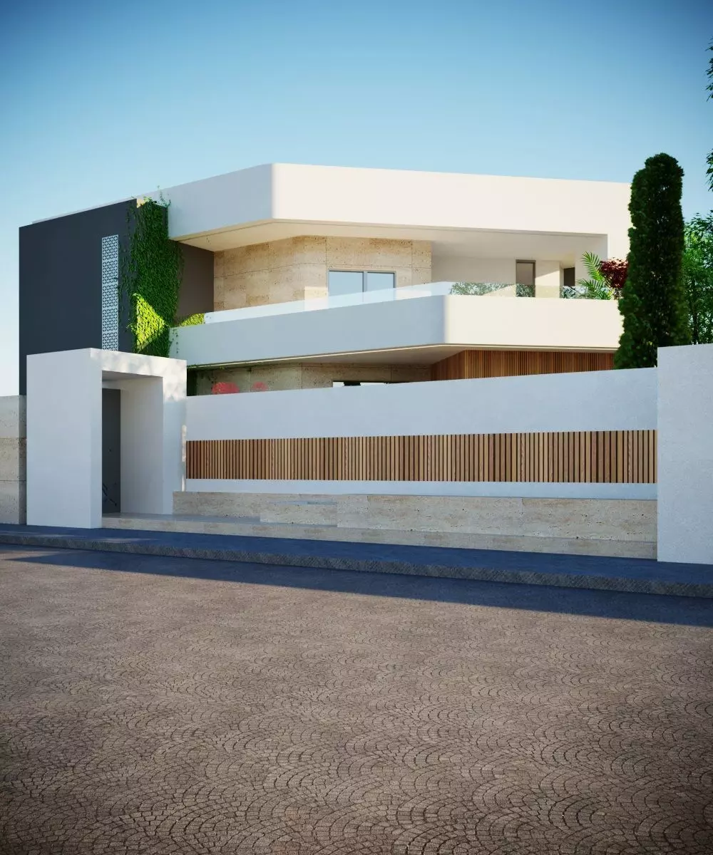 3D Model Modern Two-Story House Low-poly 3D model