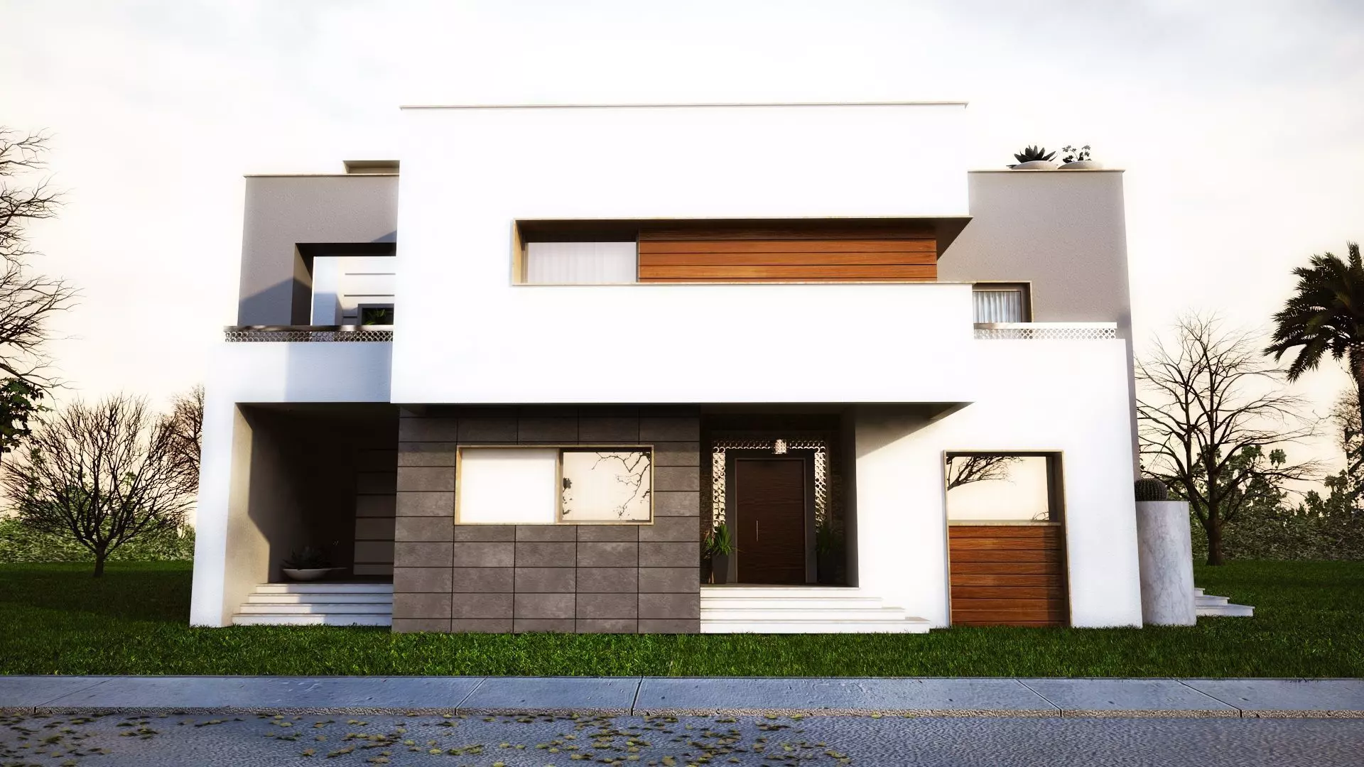 3D Model Compact Two-Story House Low-poly 3D model