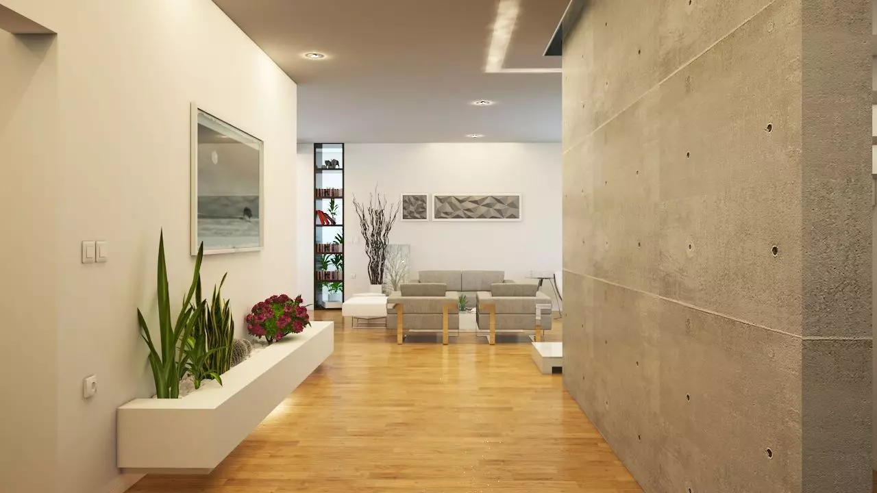 3D Model Modern Two-Story House Interior Design Low-poly 3D model