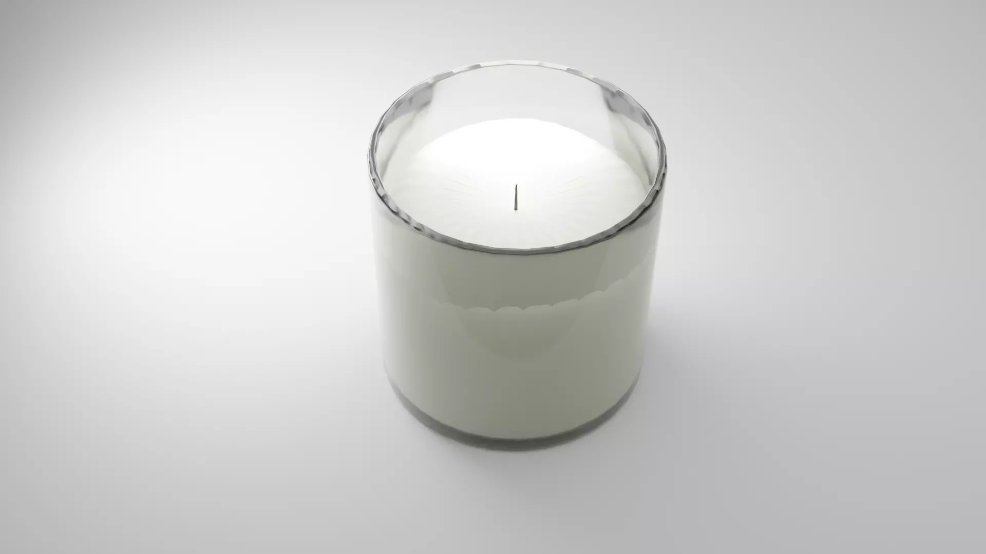 Glass Jar Candle Realistic Wax Candle 3D model