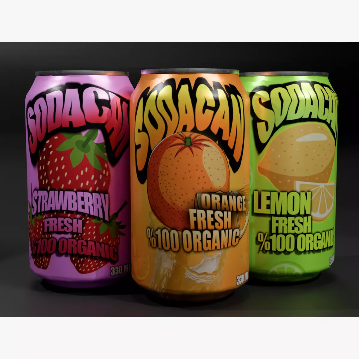 Sodacans - Low-poly 3D model