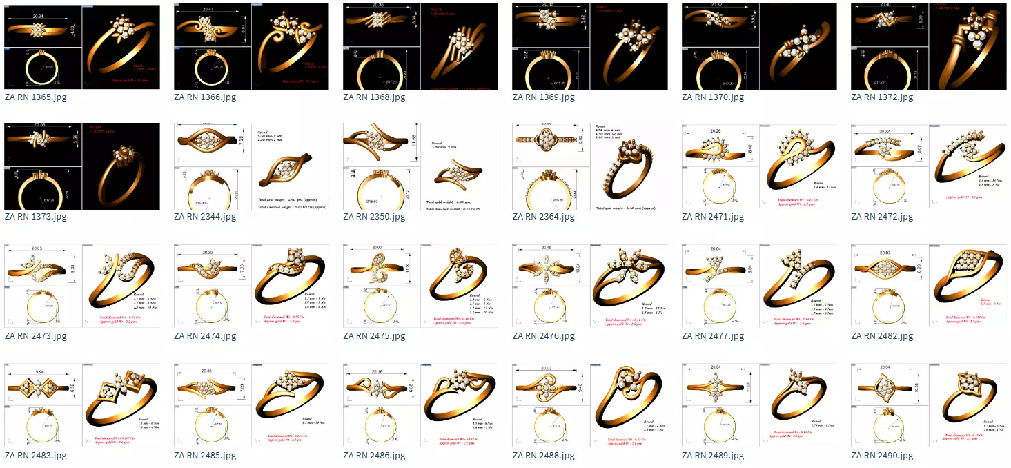 80 Minimal Ring CAD Models 3DM Jewelry Ready 3D print model