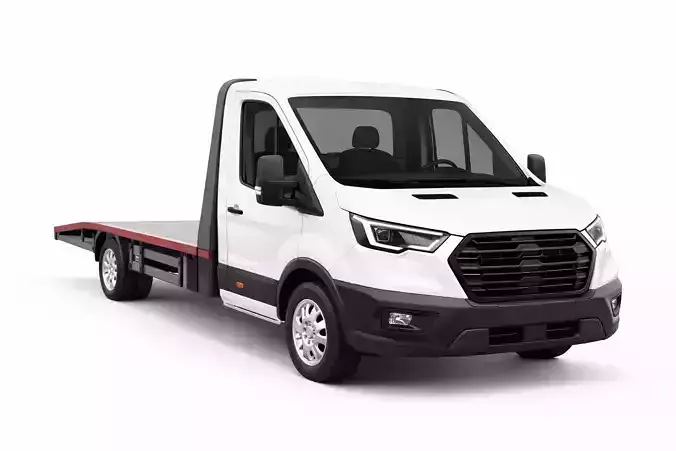 Modern Generic Flatbed Truck Contemporary Utility Transport 04