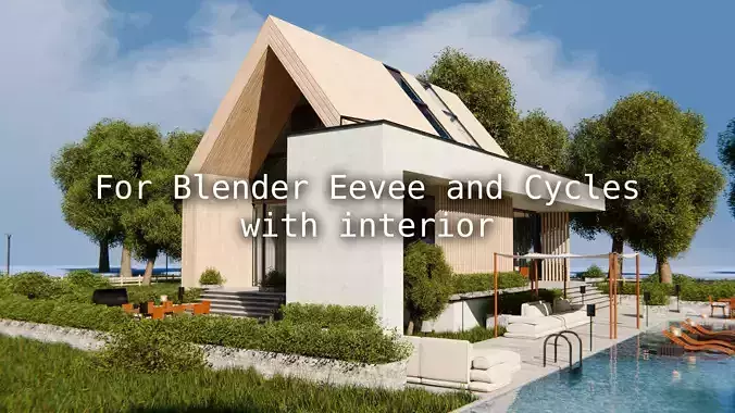 2026 Modern Modular House 11 for Blender Eevee and Cycles 3D model