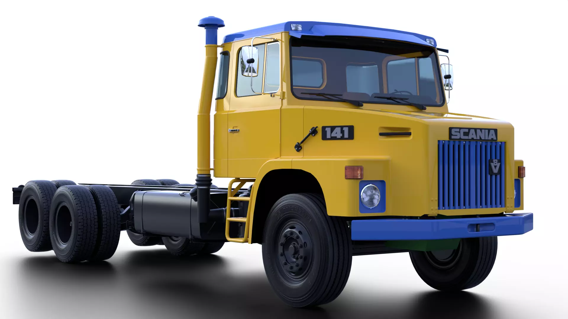 Scania LS141 6x2 54 Stock Classic Truck Low-poly 3D model