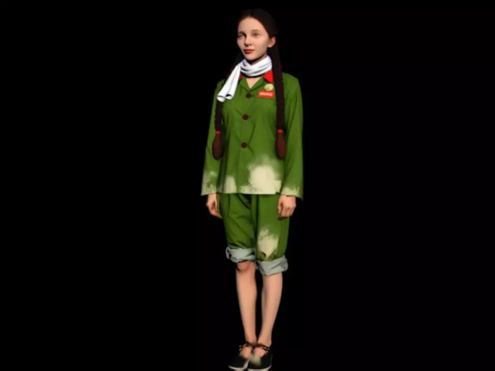 China Red Guards educated youth female educated youth 3D model