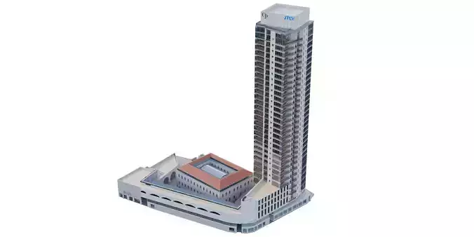 Residence Building 5 Low-poly 3D model