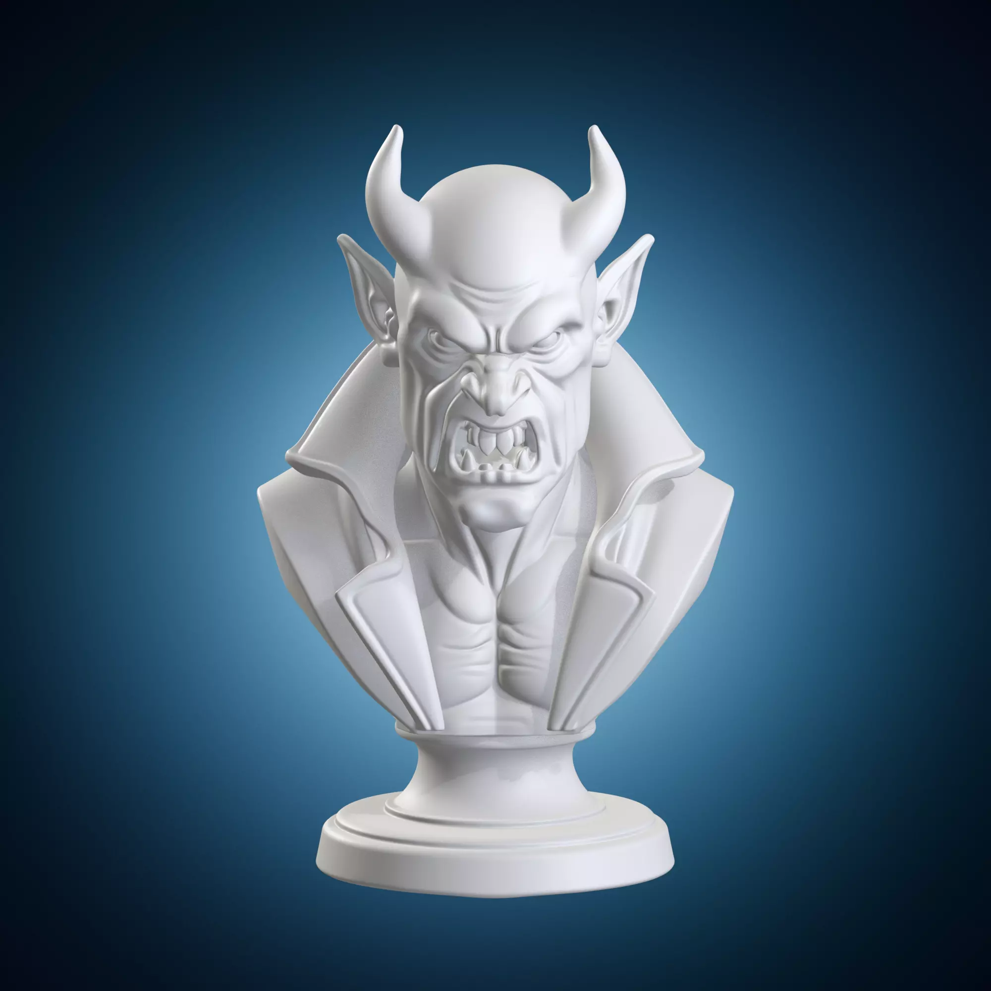 Demon Lord Fantasy Horror Bust 3D print model