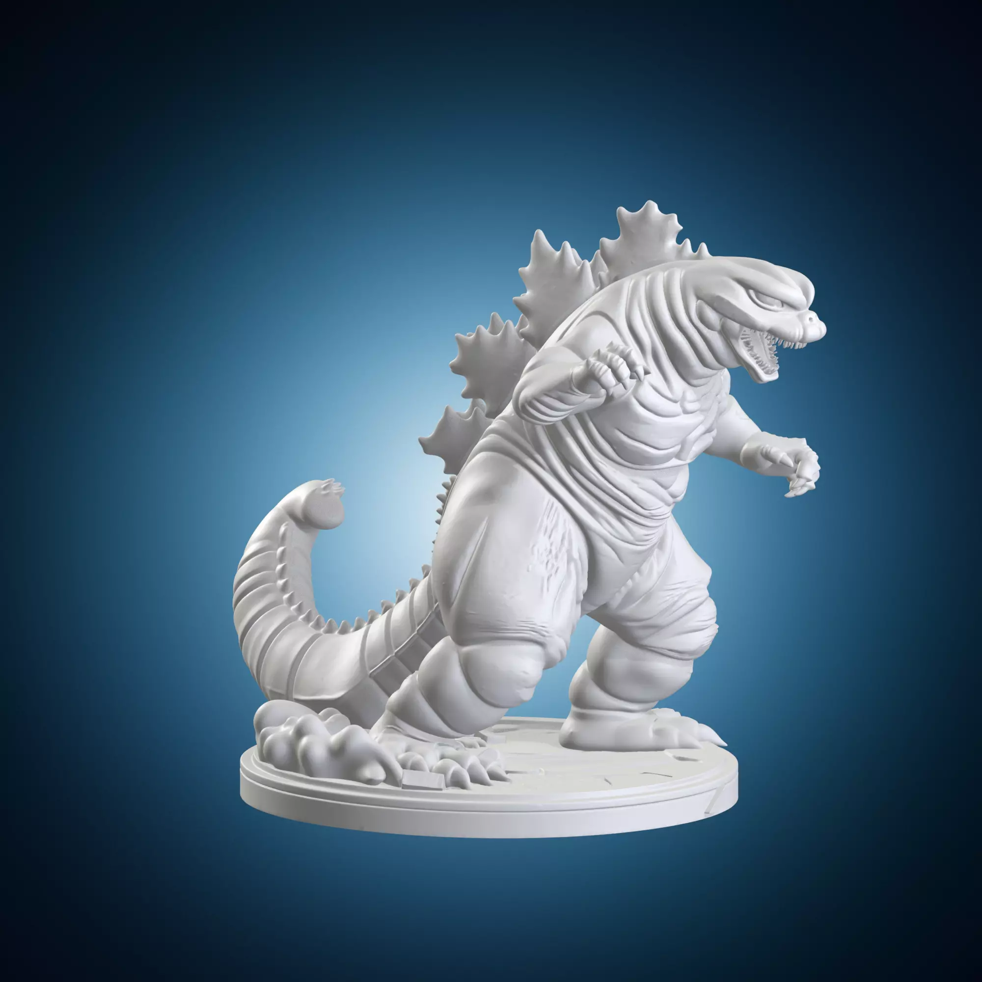 Godzilla Creature Statue On Base 3D print model