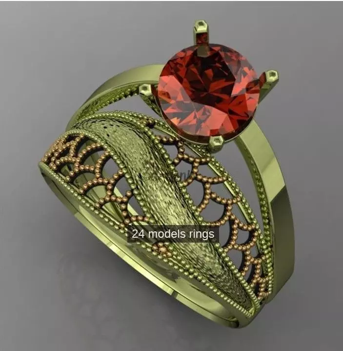 Solitaire rings turkey 24 models 3D print model
