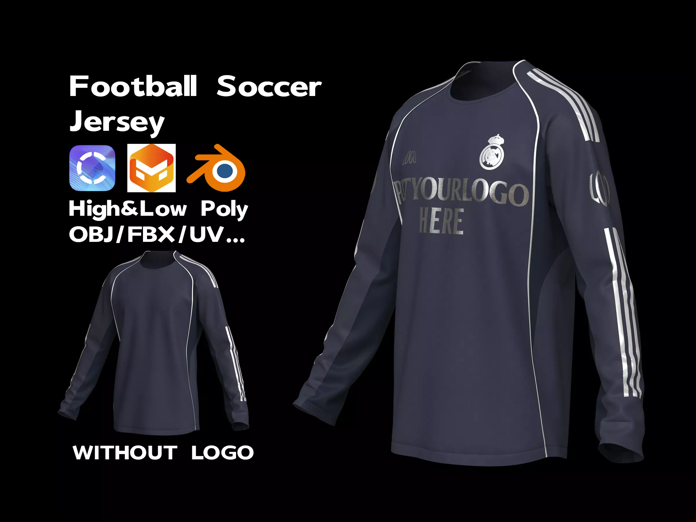 Football soccer jersey uniform t--shirt 3D model