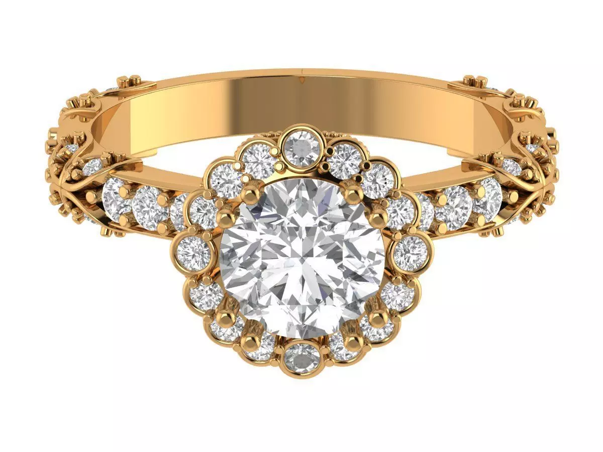 Round Vintage Ring 3D print model