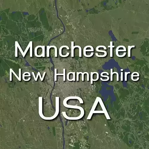 Manchester New Hampshire USA in 20 km x 20 km - city and urban 3D model