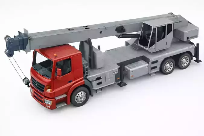 Crane Truck 3D Model Mobile Lifting Construction Vehicle 01