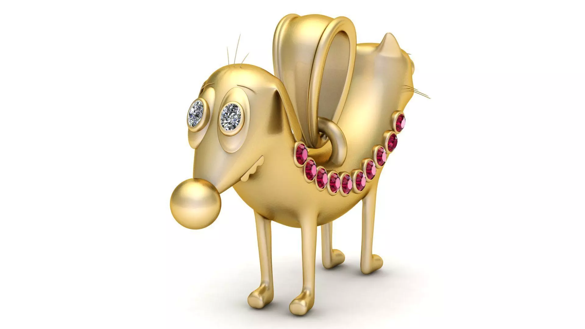 Playful Golden Pup Pendant Luxury 3D Printable Jewelry modern 3D print model